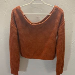 Off the Shoulder Cropped Sweater